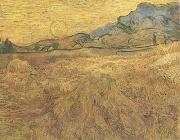 Vincent Van Gogh Wheat Field wtih Reaper and Sun (nn04) oil painting picture wholesale